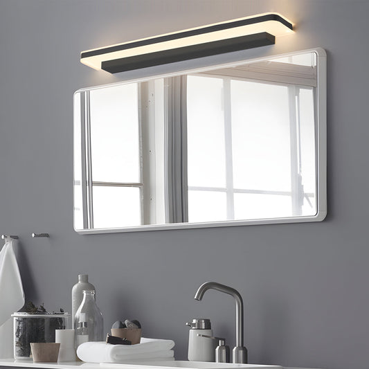 Matte Black Dimmable Linear LED Bathroom Vanity Light with Modern Acrylic