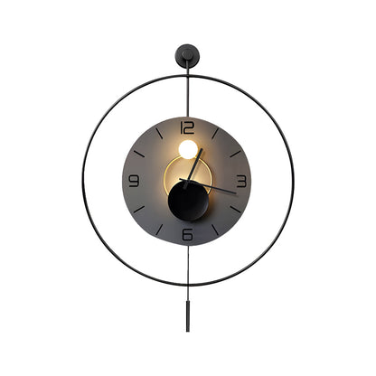 Battery Operated Round LED Hanging Metal Wall Clock