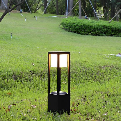 Square Aluminum Waterproof LED Black Modern Solar Pathway Lights Lawn Lamp