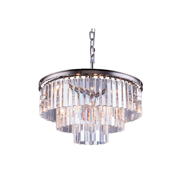 Sydney Polished Nickel Sixteen-Inch Pendant with Royal Cut Clear Crystals