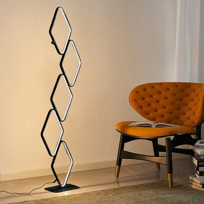 Modern Metal Square Stacked LED Floor Lamp