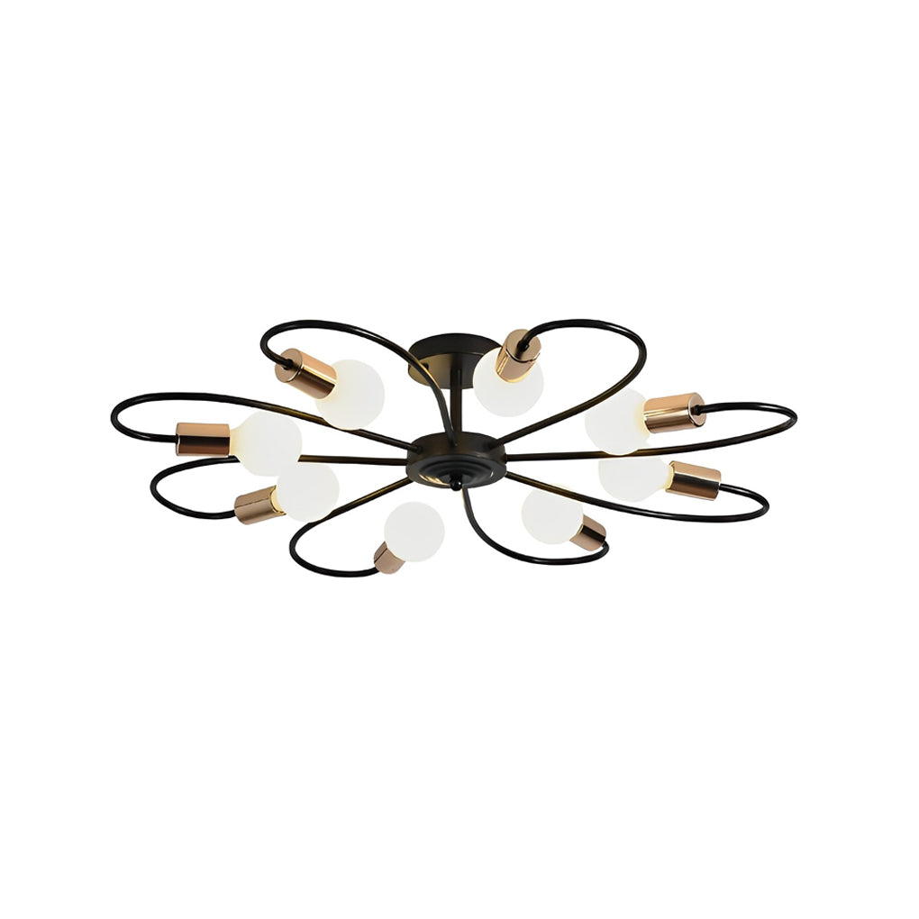 Simple Iron Flower Creative Nordic Bedroom Ceiling Lights Fixture