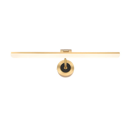 Adjustable LED Bathroom Vanity Mirror Light with Rotatable Flat Bar in Gold/Black Finish