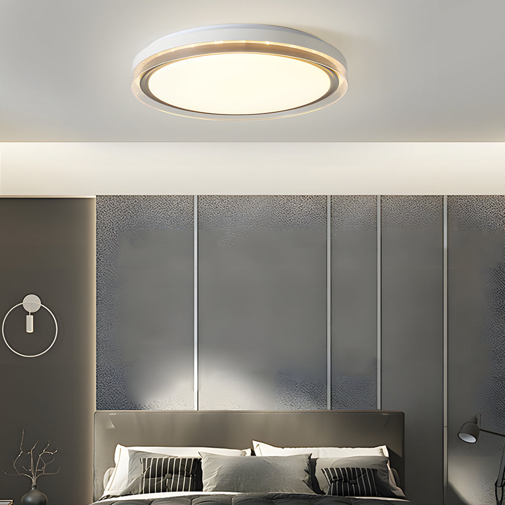 Round Acrylic Creative 3 Step Dimming LED White Modern Ceiling Light Fixture