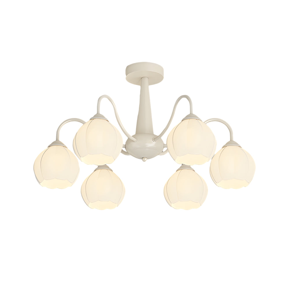 6 Round Flowers Bell Orchid Three Step Dimming Modern Chandelier Lamp