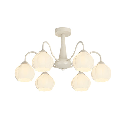 6 Round Flowers Bell Orchid Three Step Dimming Modern Chandelier Lamp