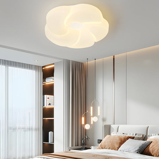 Milky White Cute Flower LED Three Step Dimming Modern Ceiling Light Fixture