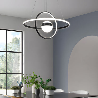 Circular Rings Planet 3 Step Dimming Simple Modern Dining Room Chandelier