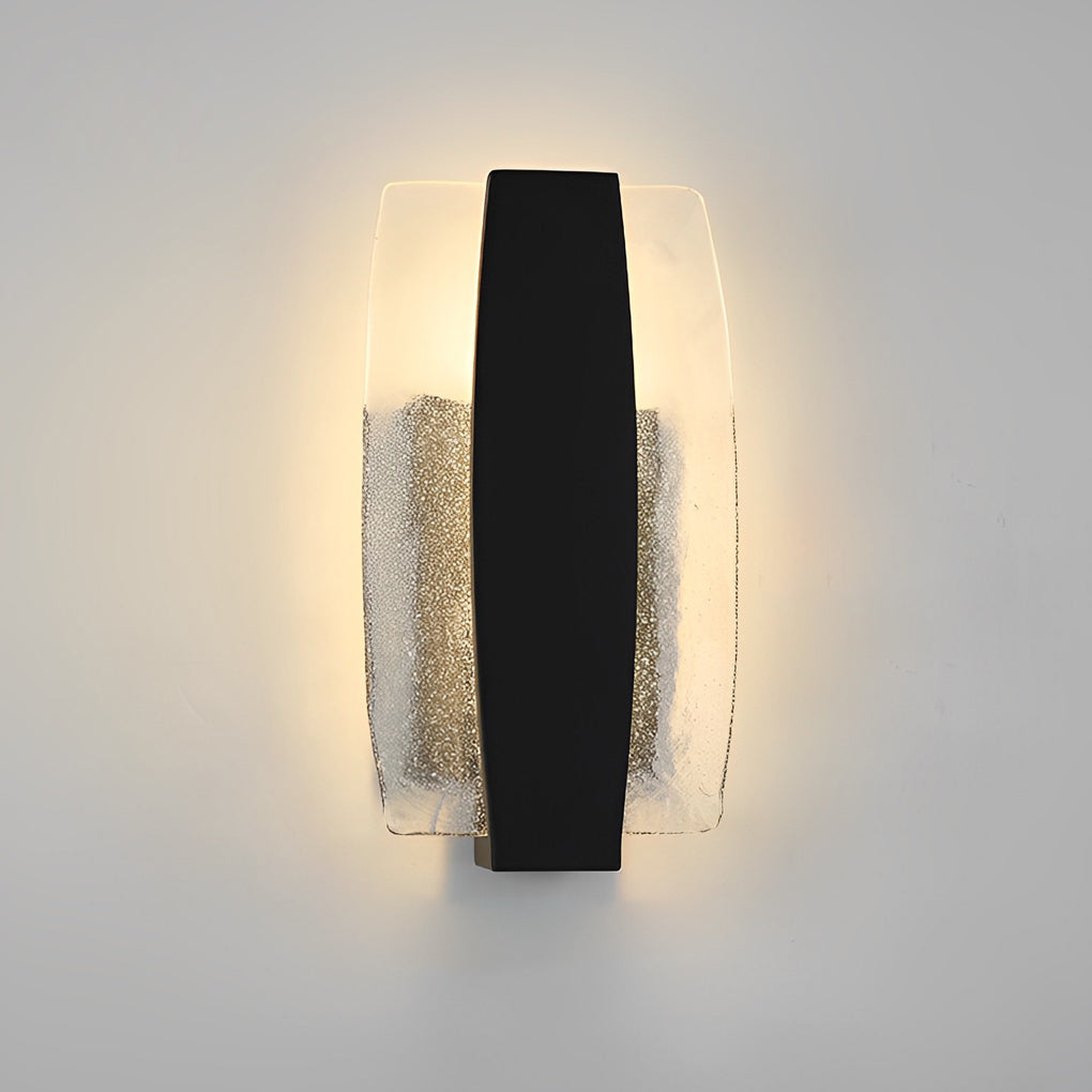 Waterproof LED Handmade Bubbles Glass Black Modern Outdoor Wall Light