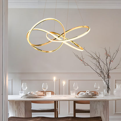 Creative Circular Curved Lines LED 3 Step Dimming Modern Chandelier