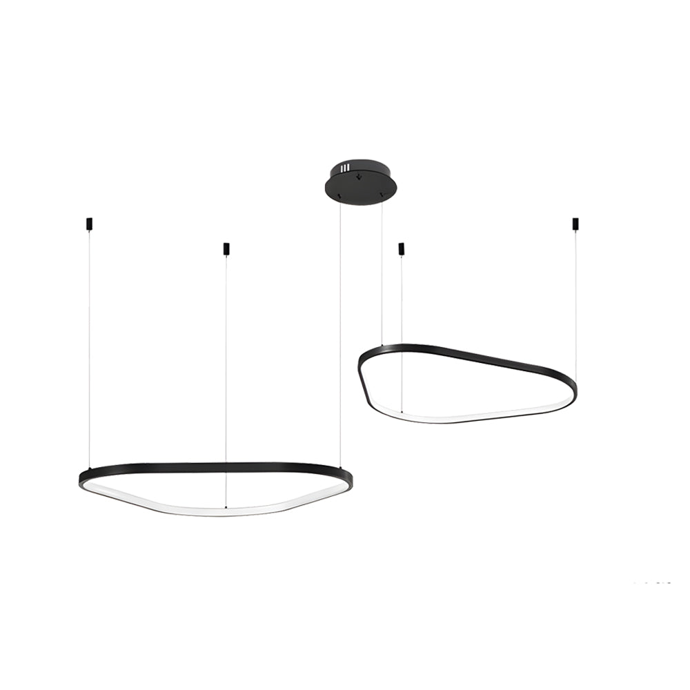 Black 1/2/3-Light Triangle Ring Chandelier