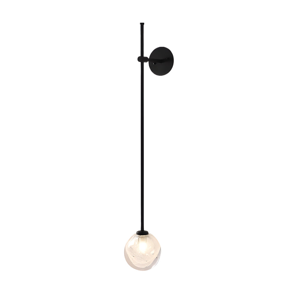 1-Light Glass Bubble Globe Slim Wall Light