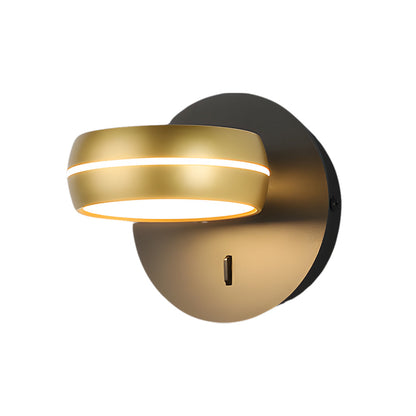 Round 6W LED Wall Sconce Rotatable Bedside Lamp