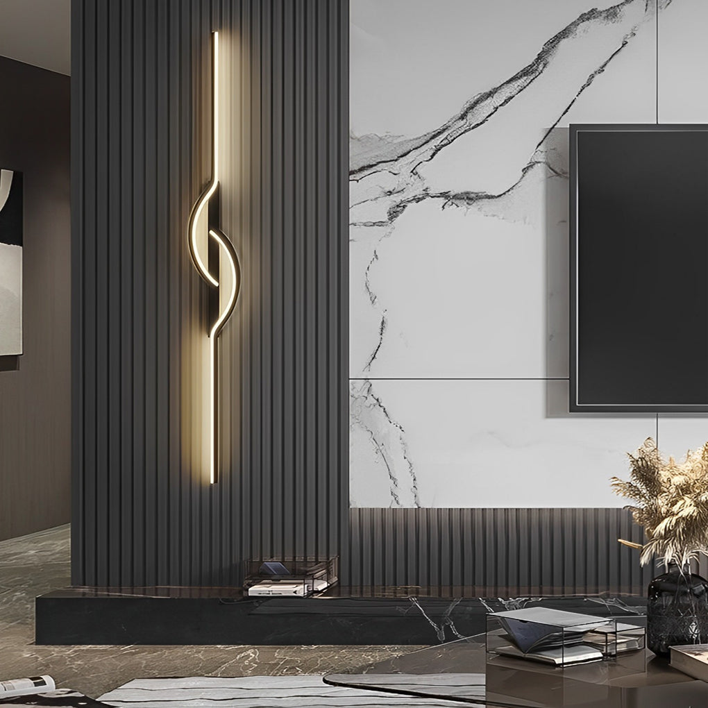 Strip Creative Stepless Dimming 3 Step Dimming Black Modern Wall Lamp