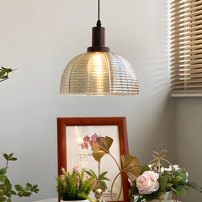 9.44 In. Vintage 1-Light Glass Dome Pendant Light