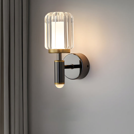 Clear Acrylic Arm Wall Light Modern Aluminum Sconce for Living Room