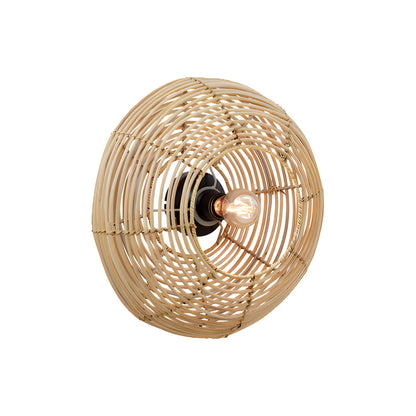 Round Woven Minimalist Wabi-Sabi Modern Hanging Ceiling Lights Wall Lamp