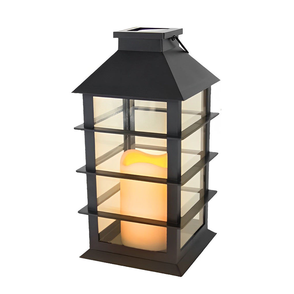 Portable Lantern Waterproof LED Intelligent Black Solar Outdoor Lights