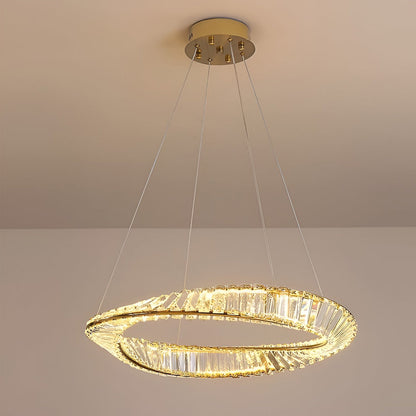 Creative Ring Stepless Dimming Electroplated Modern Crystal Chandelier