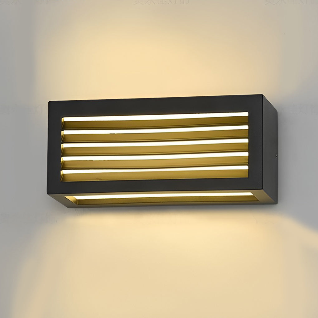 Rectangle Waterproof 12W LED Black Modern Outdoor Wall Sconces Lighting