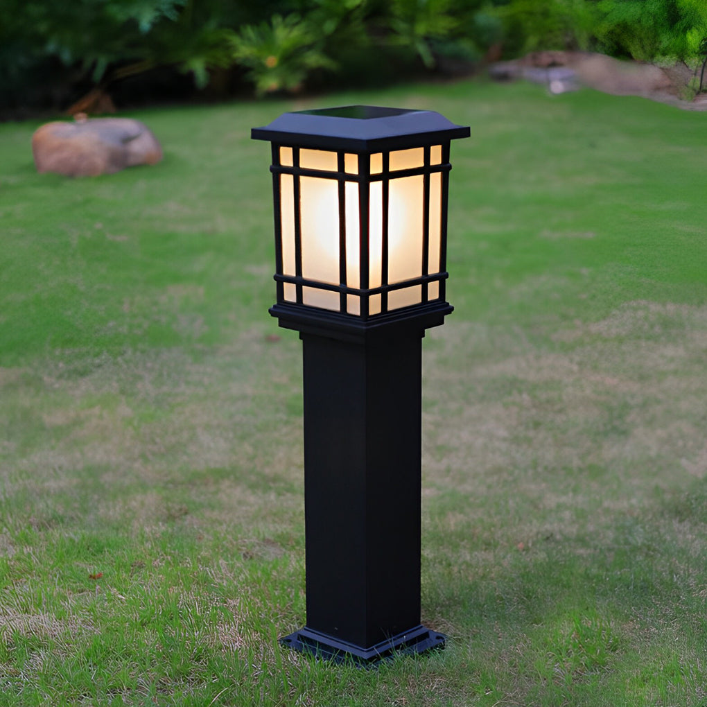 Waterproof Outdoor Three Step Dimming Black Modern Solar Path Lights