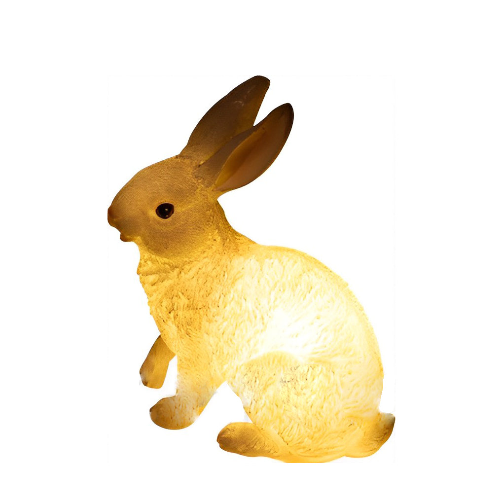 Resin Fiberglass Rabbits Creative Waterproof White Modern Garden Lights