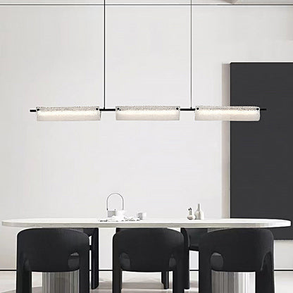 Modern Linear Copper Frosted Glass Long Kitchen Island Light