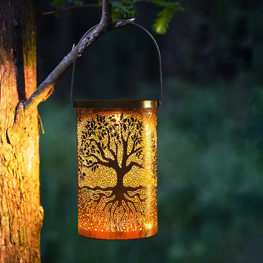 Portable Waterproof Retro Projection Tree Hanging Solar Lanterns