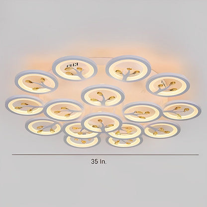 16 Lights Flower Dimmable LED White Nordic Ceiling Lights Flush Mount Lighting