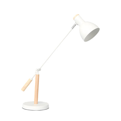 Adjustable Rotatable Wood and Metal Reading Desk Lamp for Modern Spaces