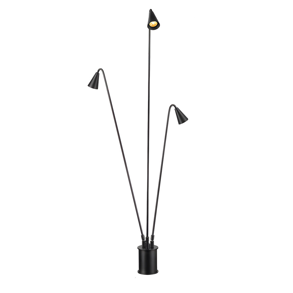 Classic Industrial Black Multi-Head LED Floor Lamp