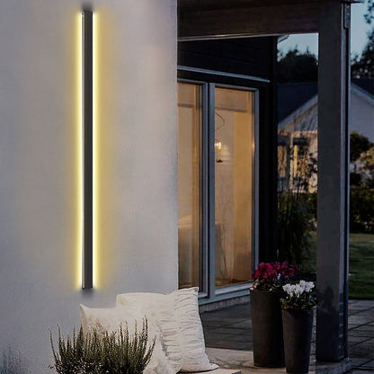 Long Strip LED Waterproof Black Minimalist Outdoor Wall Lights Exterior Lights