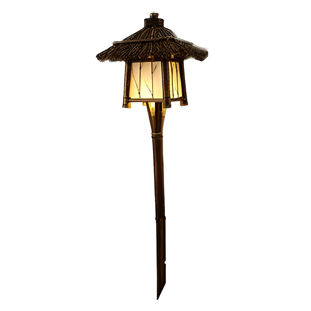 Rustic Bamboo Design Waterproof Farmhouse Lawn Lights Chandelier Path Lights