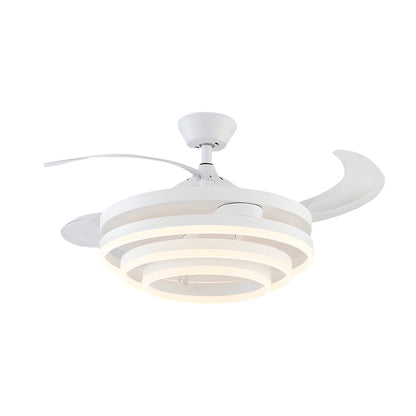 Modern 41" Retractable Ceiling Fan with LED Lights and Remote Control