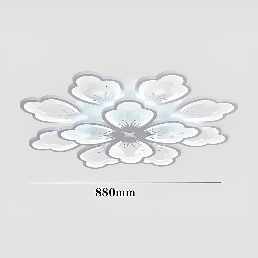 Flower Shaped Dimmable LED White Nordic Chandelier Light Flush Mount Lighting