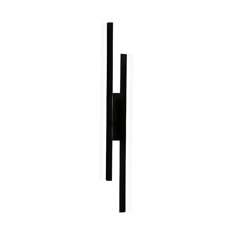 Modern 2-Light Linear LED Wall Lamp with 3-Step Dimming - Black/Gold Wall Sconce