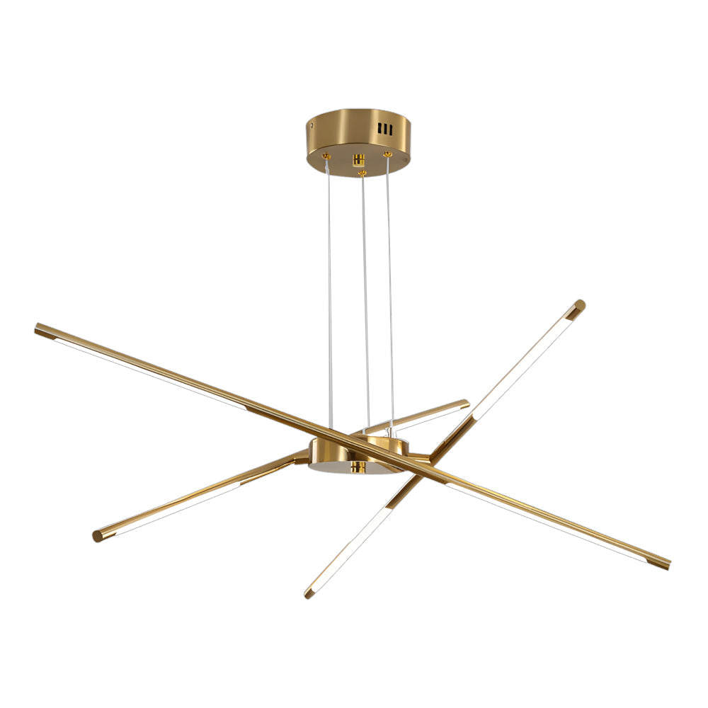 Modern Stepless Dimming Long Strip Sputnik LED Chandelier - Gold/Black+Gold