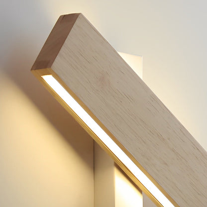 Rotatable Minimalist Rectangular Wood Led Wall Lamp Wall Lights Fixture