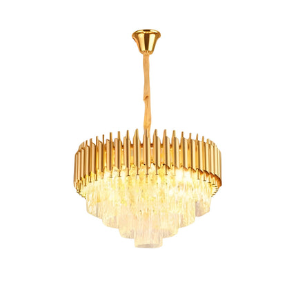 Round Oval Crystal Three Step Dimming Luxury Post-Modern Chandelier