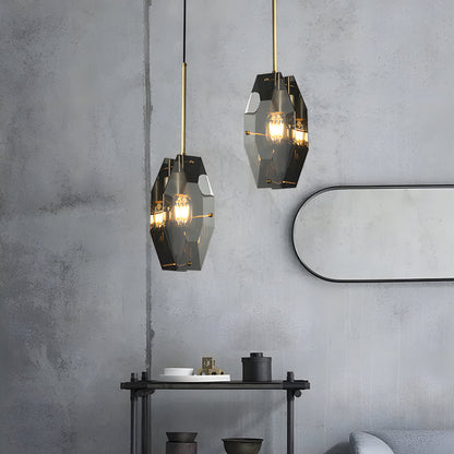 Copper Light Luxury Crystal Smoke Gray Post-Modern Pendant Lights Fixture