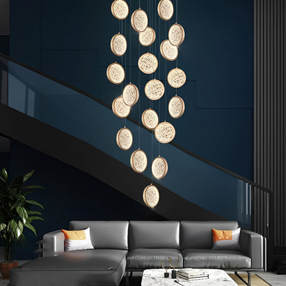 Creative Round Iron Acrylic Three Step Dimming Modern Pendant Lights