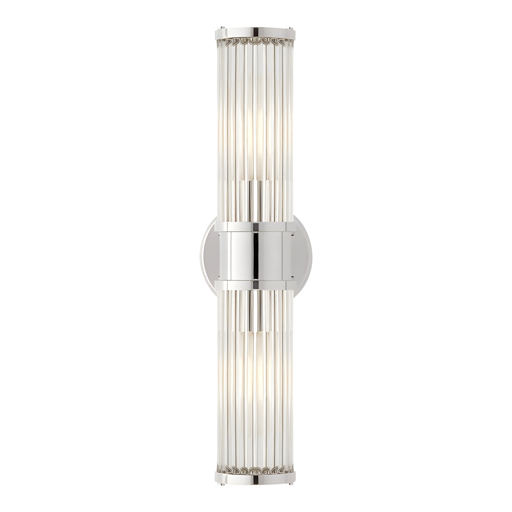 1/2-light Modern Chrome/Gold Wall Sconce with Cylinder Clear Glass Shade