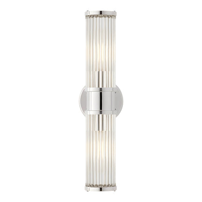 1/2-light Modern Chrome/Gold Wall Sconce with Cylinder Clear Glass Shade