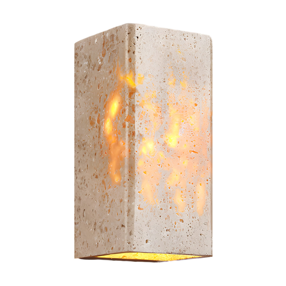 Wabi-Sabi Yellow Travertine LED Wall Sconce - Square/Rectangle