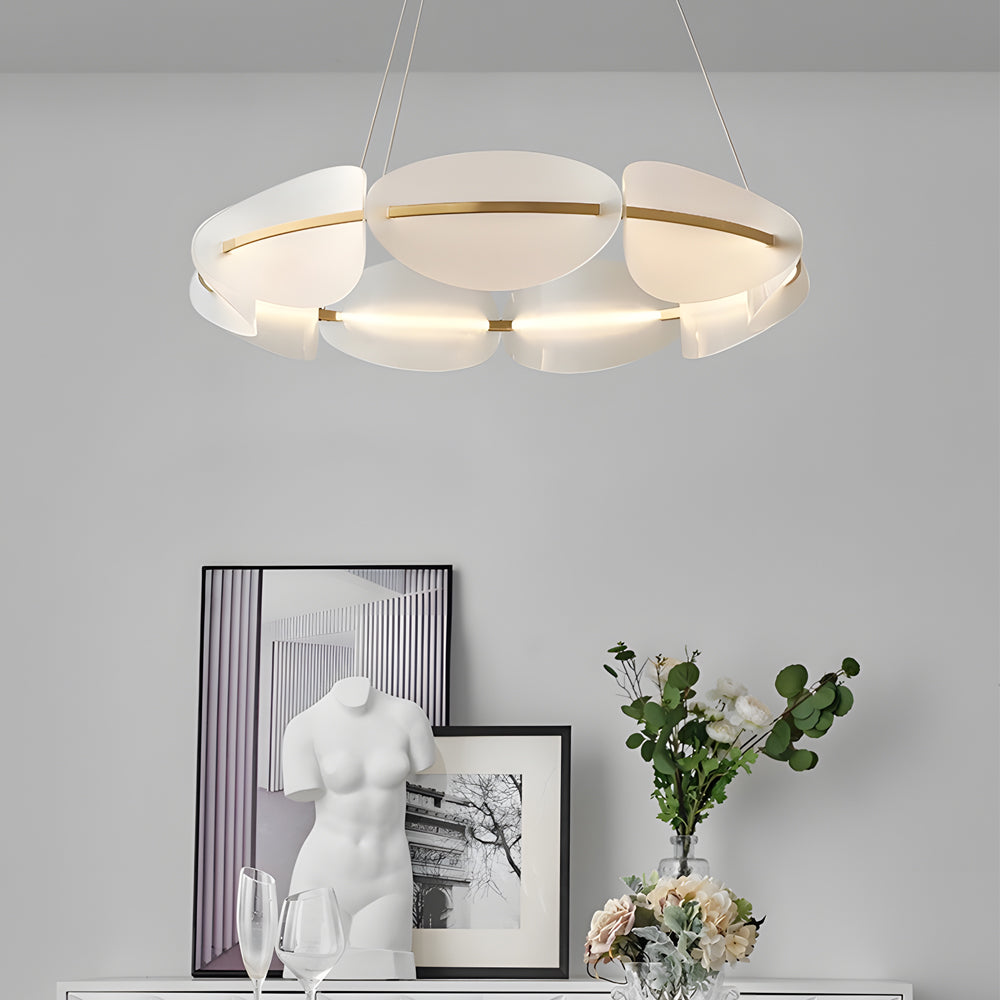 White Petal Ring Chandelier