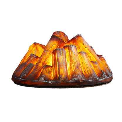 Decorative Resin Firewood Charcoal Pile Simulated Fireplace Flame Lamp