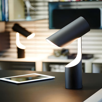 Nordic Black LED Desk Lamp with Adjustable Cylinder Design