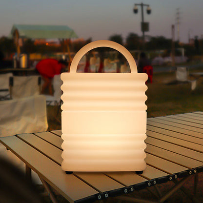 Square Waterproof LED White Modern Portable Outdoor Lanterns with Remote