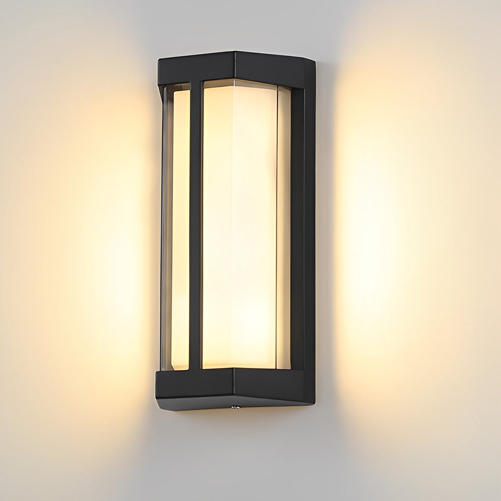 Waterproof Double Acrylic Shade LED Black Modern Outdoor Wall Lights