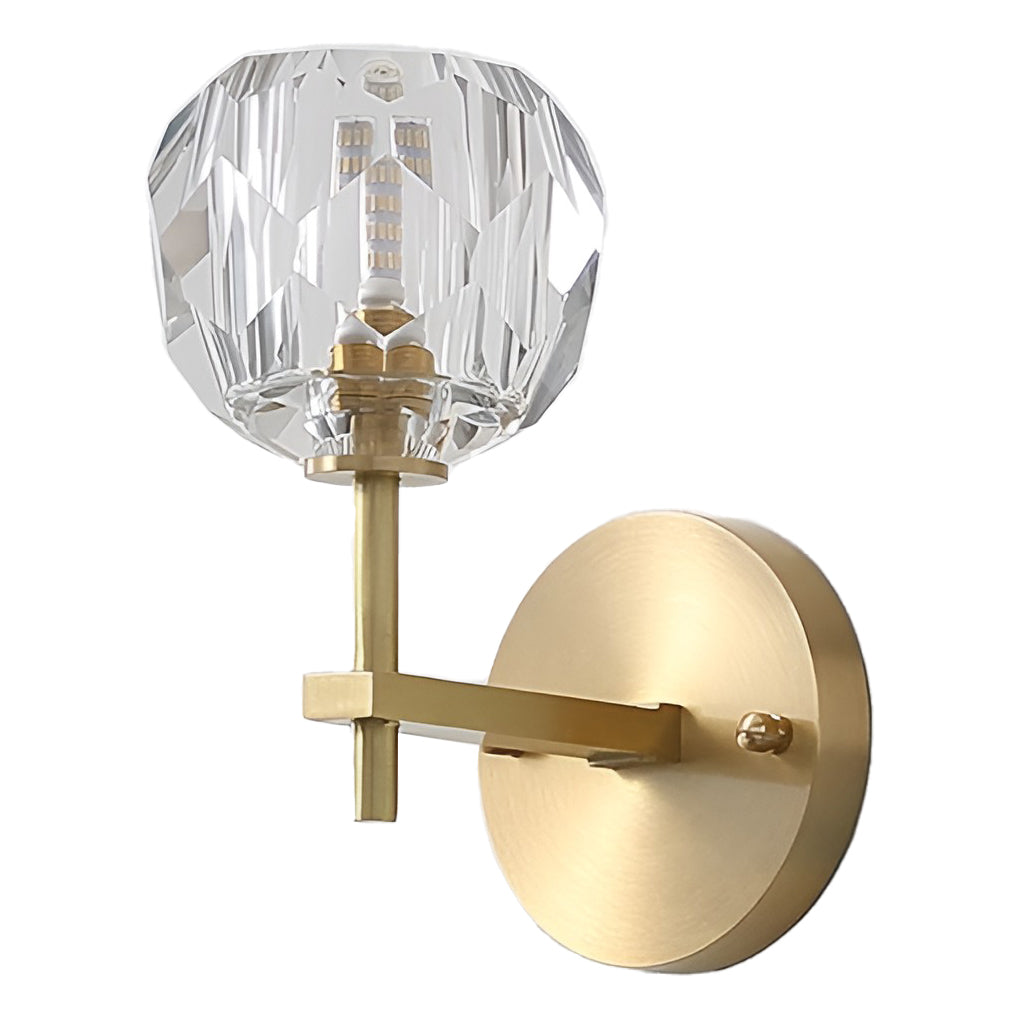 Ball-shaped LED Crystal Gold Postmodern Plug in Sconce Lighting Wall Lamp